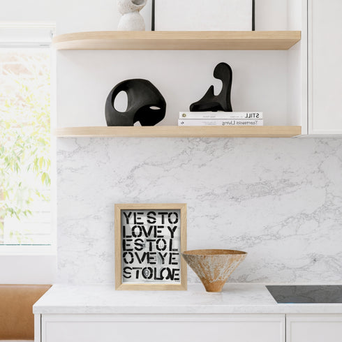 Yes To Love Oak Shadow Box Art