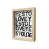 Yes To Love Oak Shadow Box black white word art by Kerri Rosenthal - Unique artwork for living room decor