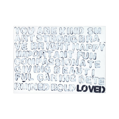 You Are white blue word art print by Kerri Rosenthal - Unique artwork for living room wall decor