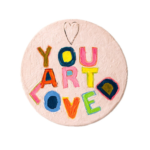 You Art Loved multicolor original painting on stretched canvas - Unique original artwork gifts for the living room, bedroom or home decor by Kerri Rosenthal