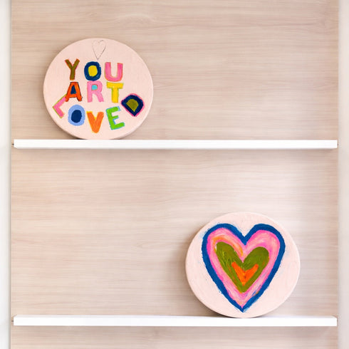 You Art Loved multicolor original painting on stretched canvas - Unique original artwork gifts for the living room, bedroom or home decor by Kerri Rosenthal