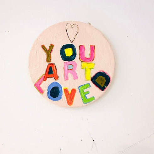 You Art Loved multicolor original painting on stretched canvas - Unique original artwork gifts for the living room, bedroom or home decor by Kerri Rosenthal