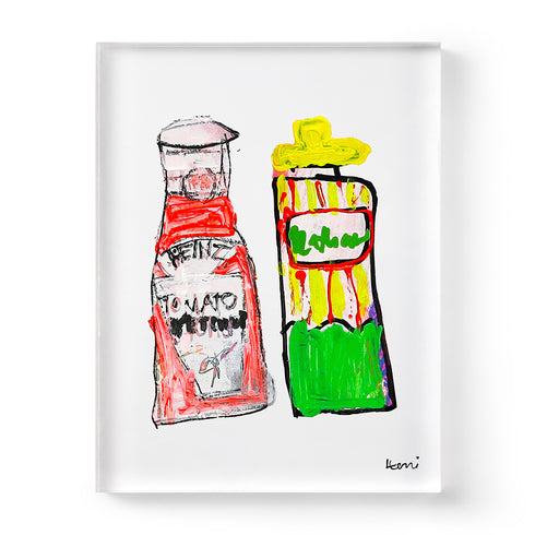 You’re The Ketchup to My Mustard original foodie Art Print by Kerri Rosenthal - perfect wall artwork for a kitchen, dining room.