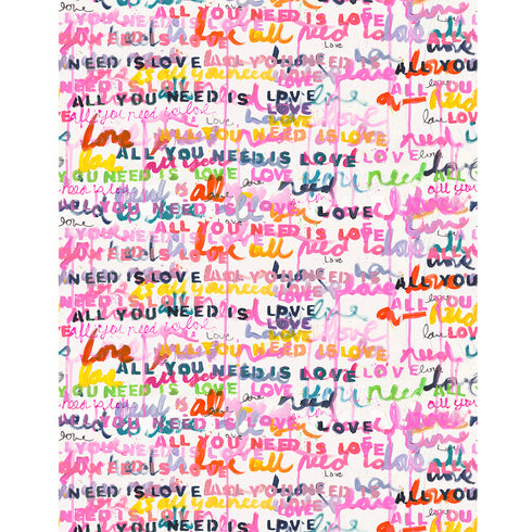 High quality Colorful multi All You Need Is Love Wallpaper by Kerri Rosenthal - designer wall paper