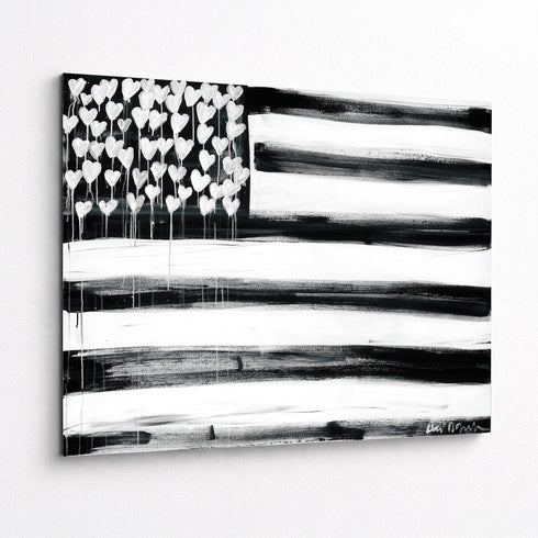Love Has No Color black white art print by Kerri Rosenthal with aluminum frame