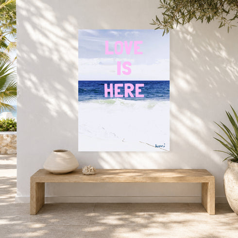 Love Is Here Beach Vertical Art Print