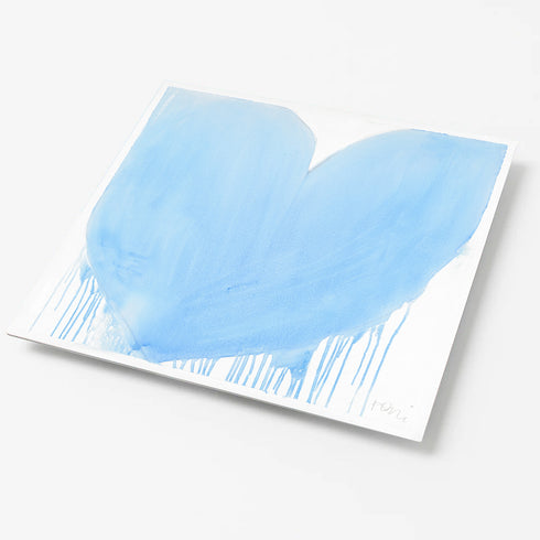 Vintage Blue Drippy Heart Art Print