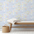 Modern Beachcomber sky blue eco friendly wallpaper by Kerri Rosenthal - designer wall paper