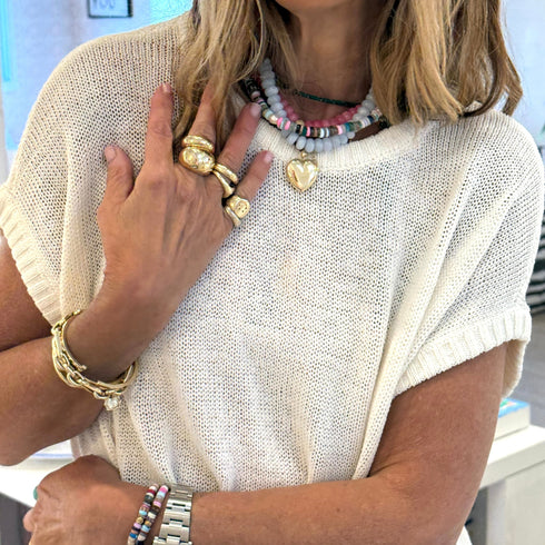 Candy Gem Bronze Bead Necklace