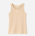 KR beige ribbed tank top in cotton-blend with embroidered heart - Shop women's cute cotton tank tops by Kerri Rosenthal