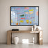 Beachcomber Art Print by Kerri Rosenthal in black frame in entry way foyer - Unique art gifts for living room, bedroom art