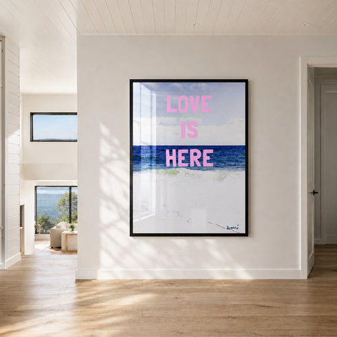 Love Is Here Beach Vertical Art Print