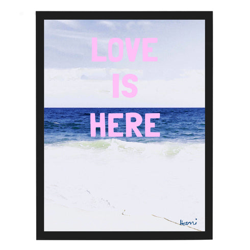 Love Is Here Beach Vertical Art Print