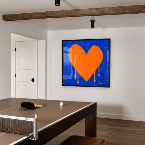 Orange Crush Drippy Heart Art Print