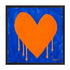 Orange Crush Drippy Heart Art Print