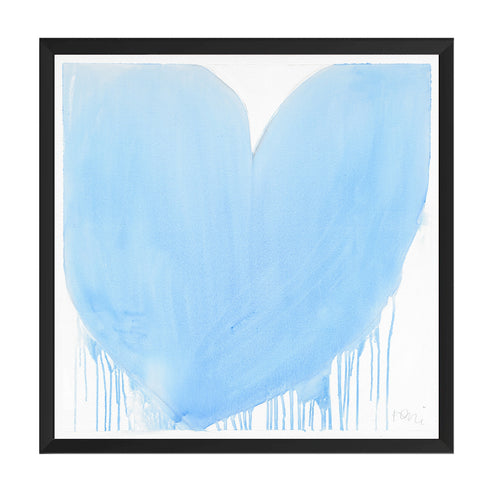 Vintage Blue Drippy Heart Art Print