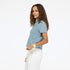 Slub blue t shirt in 100% cotton with relaxed fit and heart patch pocket - Shop cute cotton tees by Kerri Rosenthal