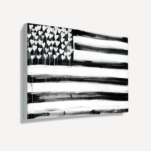 Love Has No Color black white canvas painting by Kerri Rosenthal - Unique artwork for your home