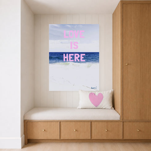 Love Is Here Beach Vertical Art Print