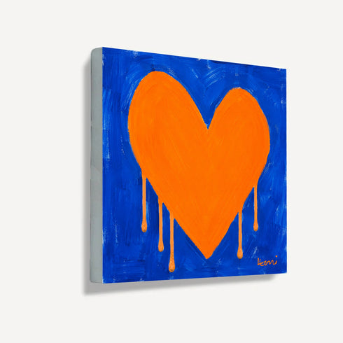 Orange Crush Drippy Heart Art Print