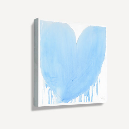 Vintage Blue Drippy Heart Art Print