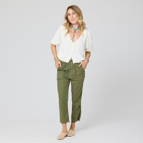 Button front cream v neck cardigan - Shop women’s cute sweaters by Kerri Rosenthal.