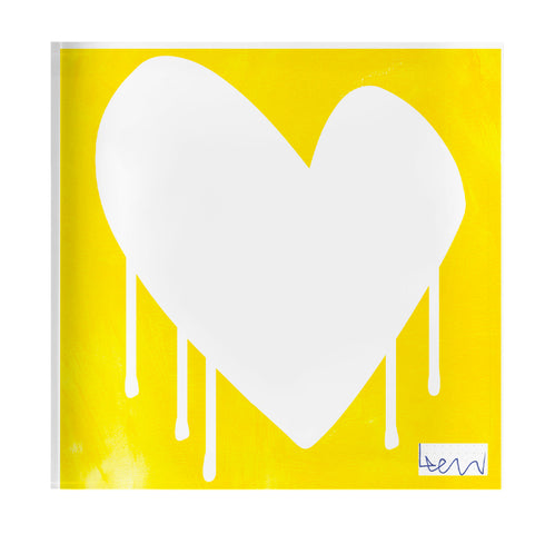 Love at First Sight yellow block of Love acrylic mini art - Shop cute unique gifts for loved ones by Kerri Rosenthal