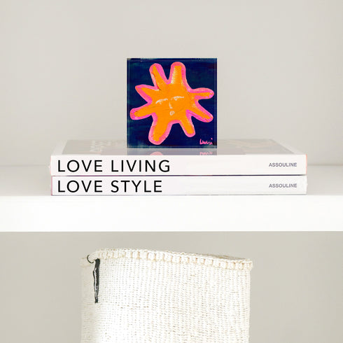 Le Sunshine multicolor block of Love acrylic mini art artwork - Shop cute unique gifts for loved ones by Kerri Rosenthal
