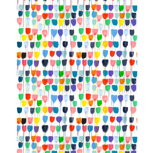 Trendy Colorful multi drippy tulips eco-friendly wallpaper by Kerri Rosenthal - designer wall paper