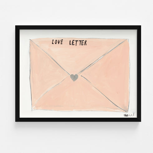 Sending You A letter cream art print by Kerri Rosenthal - Unique artwork for living room wall decor