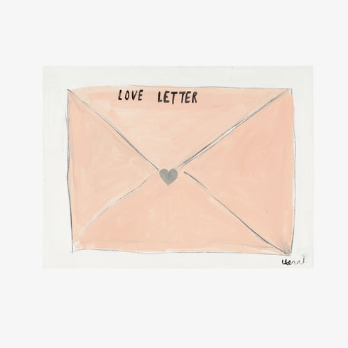 Sending You A letter cream art print by Kerri Rosenthal - Unique artwork for living room wall decor