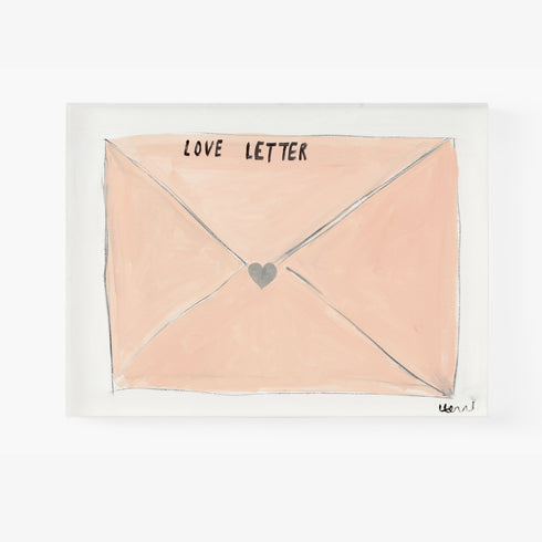 Sending You A letter cream art print by Kerri Rosenthal - Unique artwork for living room wall decor