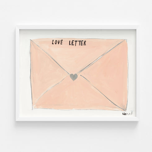 Sending You A letter cream art print by Kerri Rosenthal - Unique artwork for living room wall decor