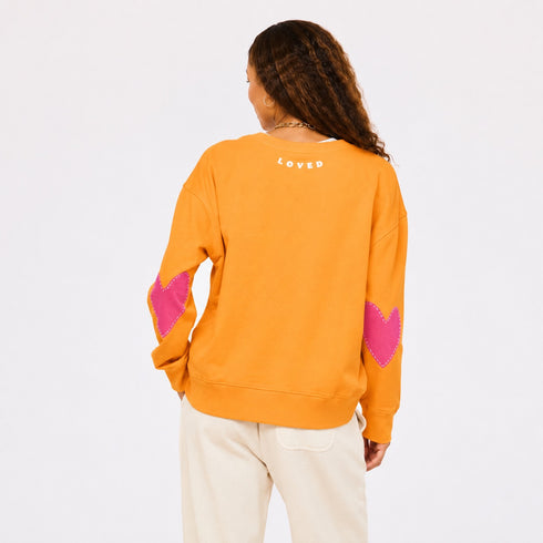 Ex-Boyfriend orange sweatshirt in 100% cotton terry - Shop women’s stylish heart sweatshirts by Kerri Rosenthal