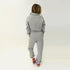 SoulCycle x KR gray color sweatshirt and gray wide leg sweatpants in 100% cotton by Kerri Rosenthal