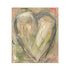 Heart Notes II, an original painting of a heart in sage, cream, and soft neutrals with flashes of pink on textured canvas.