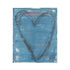 Heart Notes III, an original painting of a heart outlined in black on blue textured canvas with faint pink streaks
