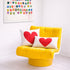 Imperfect red heart square and lumbar throw pillows in linen - Shop cute throw pillows by Kerri Rosenthal
