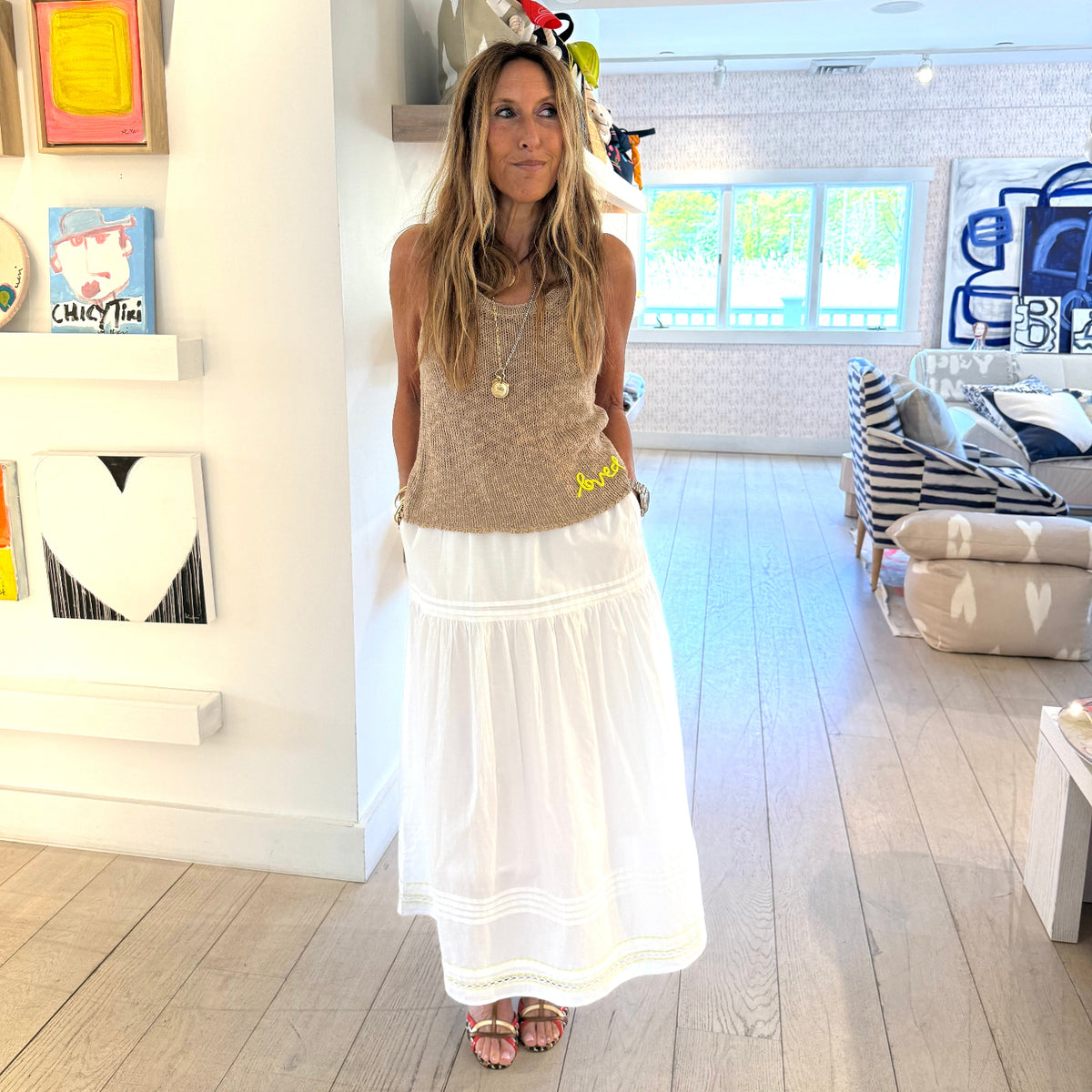 Vacance Pintuck White Cotton Maxi Skirt – KERRI ROSENTHAL