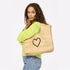 imperfect heart beige jute tote with wide handles - Shop women's cute jute tote bags by Kerri Rosenthal