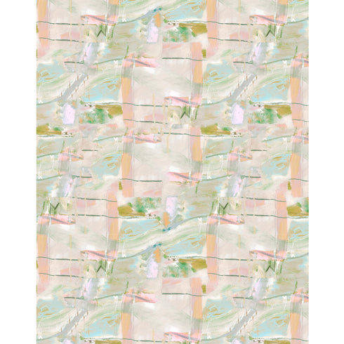 Colorful Love Grows Here Wallpaper made on clay coated paper - High-quality eco-friendly designer wallpaper for modern living room decor by Kerri Rosenthal