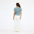 Slub light blue colour t shirt in 100% cotton with relaxed fit - Shop women's cute cotton tees by Kerri Rosenthal