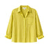 Tia faded stripe lime green shirt in cotton with button-down - Shop women's cute cotton shirts by Kerri Rosenthal