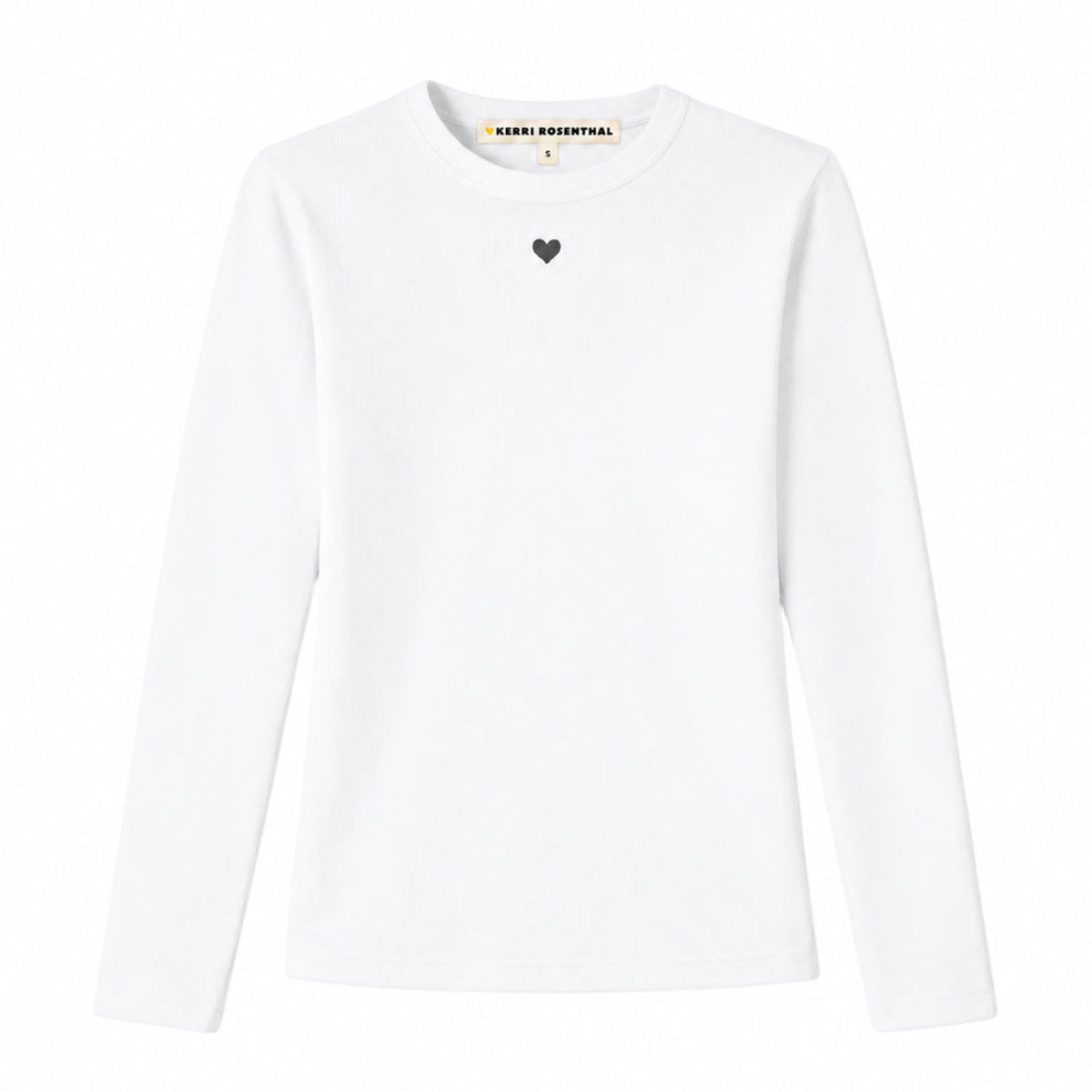 KR Long Sleeve Rib White Women's Tee | Kerri Rosenthal – KERRI