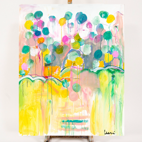 Colorful Love Grows Here Abstract Art Print Wall decor - An original and unique wall artwork by Kerri Rosenthal