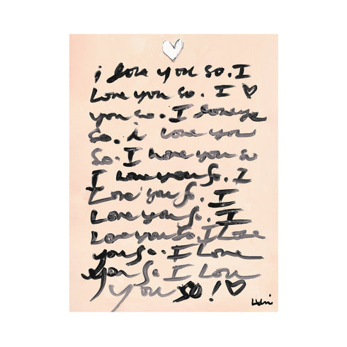 To You From Me beige black word art print by Kerri Rosenthal - Unique artwork for living room wall decor