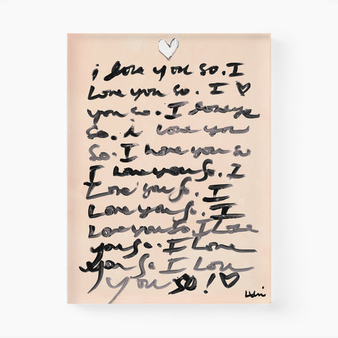 To You From Me beige black word art print by Kerri Rosenthal - Unique artwork for living room wall decor