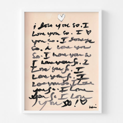 To You From Me beige black word art print by Kerri Rosenthal - Unique artwork for living room wall decor