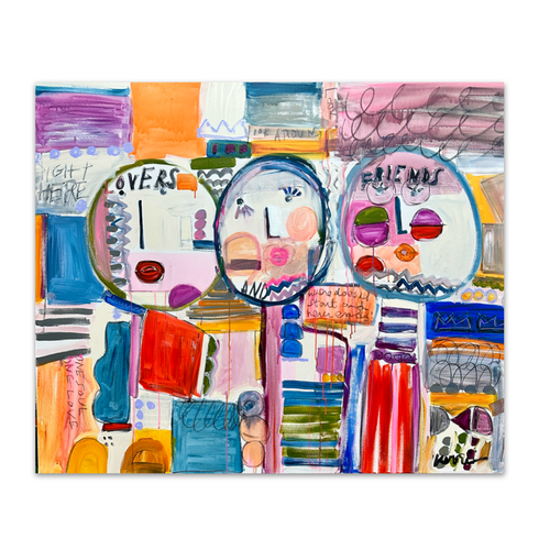 Lovers and Friends Original Painting inspired home interiors for modern living spaces by Kerri Rosenthal