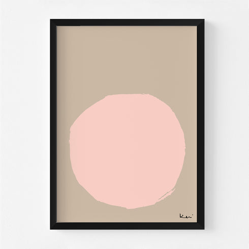 Melba beige art print by Kerri Rosenthal - Unique artwork for living room wall decor